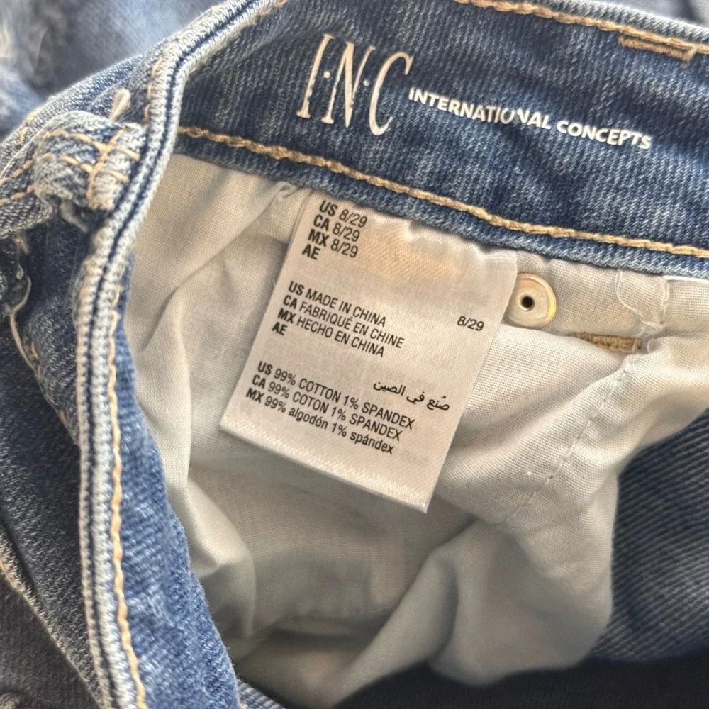 INC‎ International Concepts Two Tone Distressed Denim Shorts Blue Women 8/29
